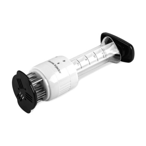 Húsbefecskendező és húspuhító, 2 az 1-ben, rozsdamentes acél és műanyag, 90 ml űrtartalom