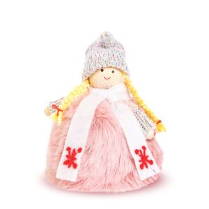 Dekorációs baba karácsonyi dekoráció szőke copfokkal, izolált - Bewello