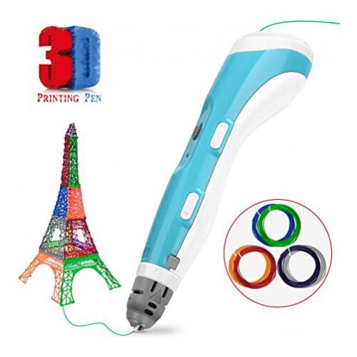 3D rajzoló toll Eiffel torony modellel és filament utántöltőkkel. 3D Rajzoló Toll termékfotó.