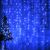 Cortină luminoasă albastră de Crăciun cu brad, 200 LED-uri, 2x2 metri