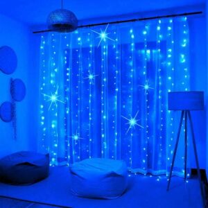 Cortină luminoasă LED albastră pentru decorarea ferestrelor, 2x2 metri - Decorațiuni