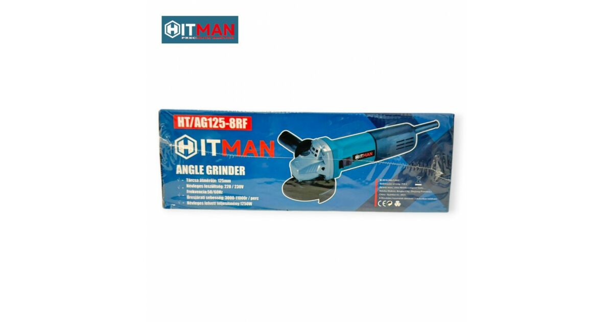Hitman HT-AG125-8RF Sarokcsiszoló, 1250W, 125mm Tárcsa, Fordulatszám-szabályozó 111309985