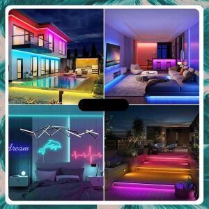 Príklady použitia LED neónového pásika RGBIC MDX-19: dom, obývačka, spálňa, záhrada - Nonbrand LED pásy