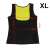 Neoprene fitness slimming tank top for women, size XL, black color, back view with measurements