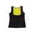 Neoprene fitness slimming tank top for women, size L, black color, back view with measurements