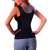 Neoprene fitness slimming tank top for women, size L, black color, back view on a woman wearing it