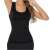 Neoprene fitness slimming tank top for women, size L, black color, front view on a woman wearing it