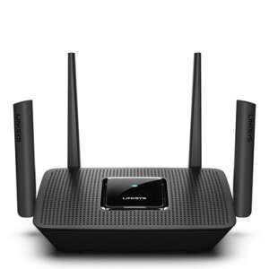 Linksys MR9000 Tri-Band Wi-Fi Router, black, front view - Access Point