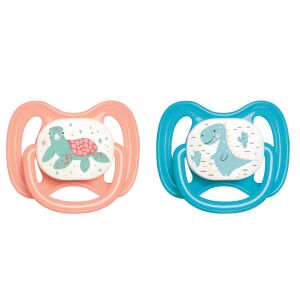 Iris Teknős és Dínó mintás Cumi 0-6 hónapos babáknak - Rózsaszín / Kék 111315317 - Iris