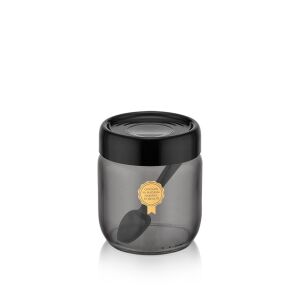 Iris C-00361 Black Pearl 425ml üveg ételtároló kanállal - Ételtárolás