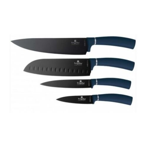 Комплект черни ножове Berlinger Haus - готварски нож, нож за хляб, универсален нож и нож за белене