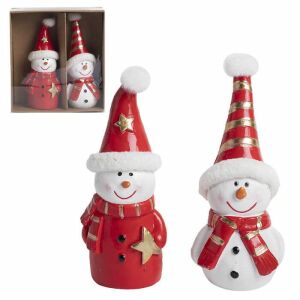 Hóember figura szett, 2 darabos, 10,2 cm, karácsonyi dekoráció - Nonbrand Karácsonyi dekoráció