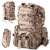 Collage of 48.5L Brown Camo Tactical Military Backpack with Detachable Waist Pack
