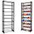 Black metal shoe rack, 30 pairs, 25 cm x 52 cm x 140 cm, filled with shoes