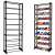 Black metal shoe rack, 30 pairs, 25 cm x 52 cm x 140 cm, filled with shoes