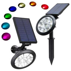 Lampă solară de grădină RGB cu țăruș și suport de perete, lampă LED cu schimbare de culoare - Verk Group