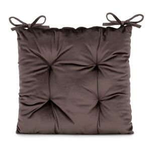 AmeliaHome Aleksa brown chair cushion with ties, glamour style - Home Textile