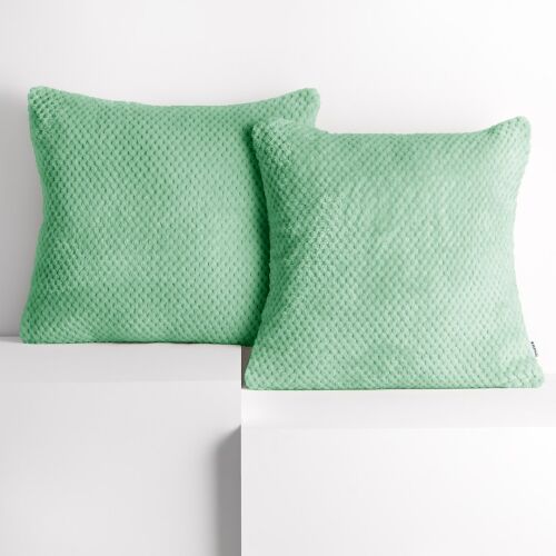 Decoking HENRY mint green decorative cushion covers with geometric embossed pattern