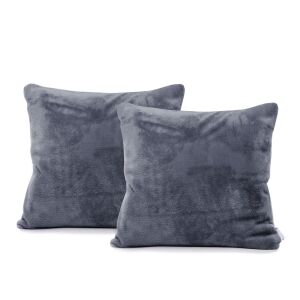 DecoKing MIC grafitovo sivá obliečka na vankúš, 45x45 cm, hladký klasický dizajn - Posteľná bielizeň