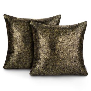 Dekoračný poťah na vankúš VERAS farba čierna potlač blackout semiš lesk 45x45 ameliahome 111360220 - Posteľná bielizeň