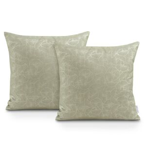 Dekoračný poťah na vankúš GINKGO béžový s potlačou vzoru oxford 45x45 ameliahome 111360249 - Posteľná bielizeň