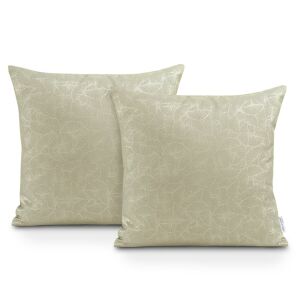 Dekorative Kissenhülle GINKGO Farbe creme gedruckt Muster Gemüse Oxford 45x45 ameliahome 111360248 - Bettwäsche