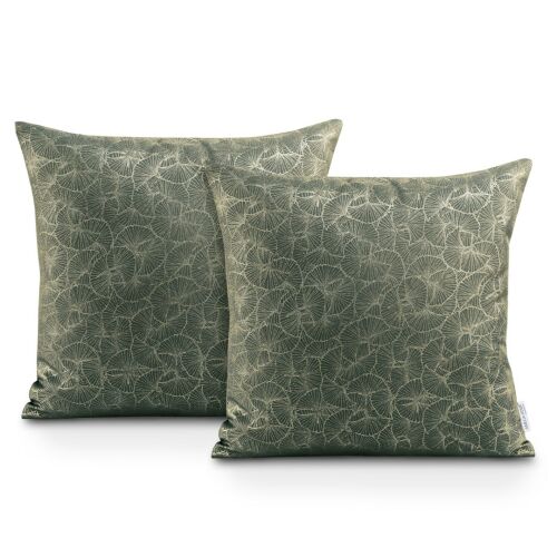 Decorative cushion cover GINKGO colour graphite grey printed pattern vegetable oxford 45x45 ameliahome 111360250