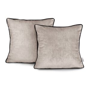 Față de pernă AmeliaHome Velvet bej cu bordură neagră, set de două - AmeliaHome