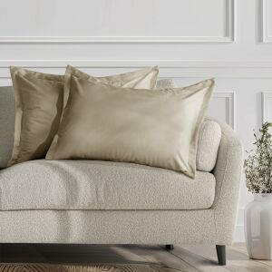 AmeliaHome Velvet Beige Cushion Covers 50x70 cm on sofa - Interior design