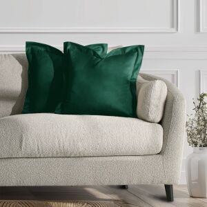 Dekoratívna obliečka na vankúš AmeliaHome Velvet, sklenená zelená, štýl glamour - Posteľná bielizeň