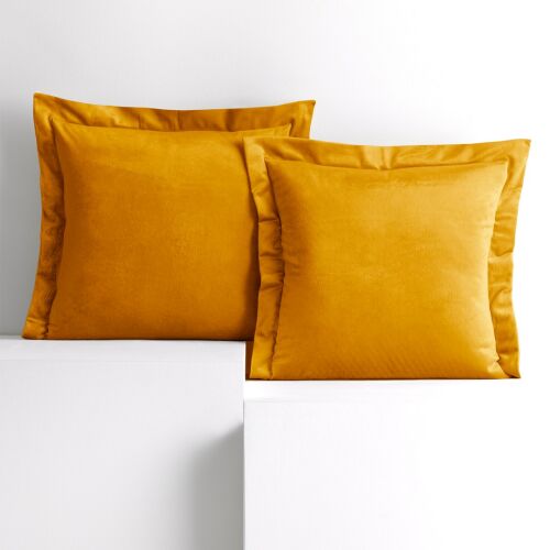 Četvrtaste jastučnice AmeliaHome Velvet senf žute boje