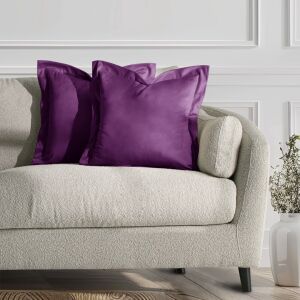 Poszewka dekoracyjna na poduszkę VELVET kolor fioletowy styl glamour aksamit 45x45 ameliahome 131407411