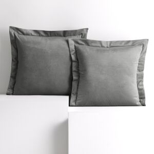 AmeliaHome Velvet ezüst díszpárnahuzatok fehér háttérrel - AmeliaHome