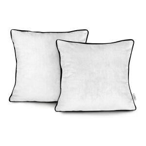 AmeliaHome Velvet Biela obliečka na vankúš s čiernym lemom, 45x45 cm, Glamour štýl - Posteľná bielizeň