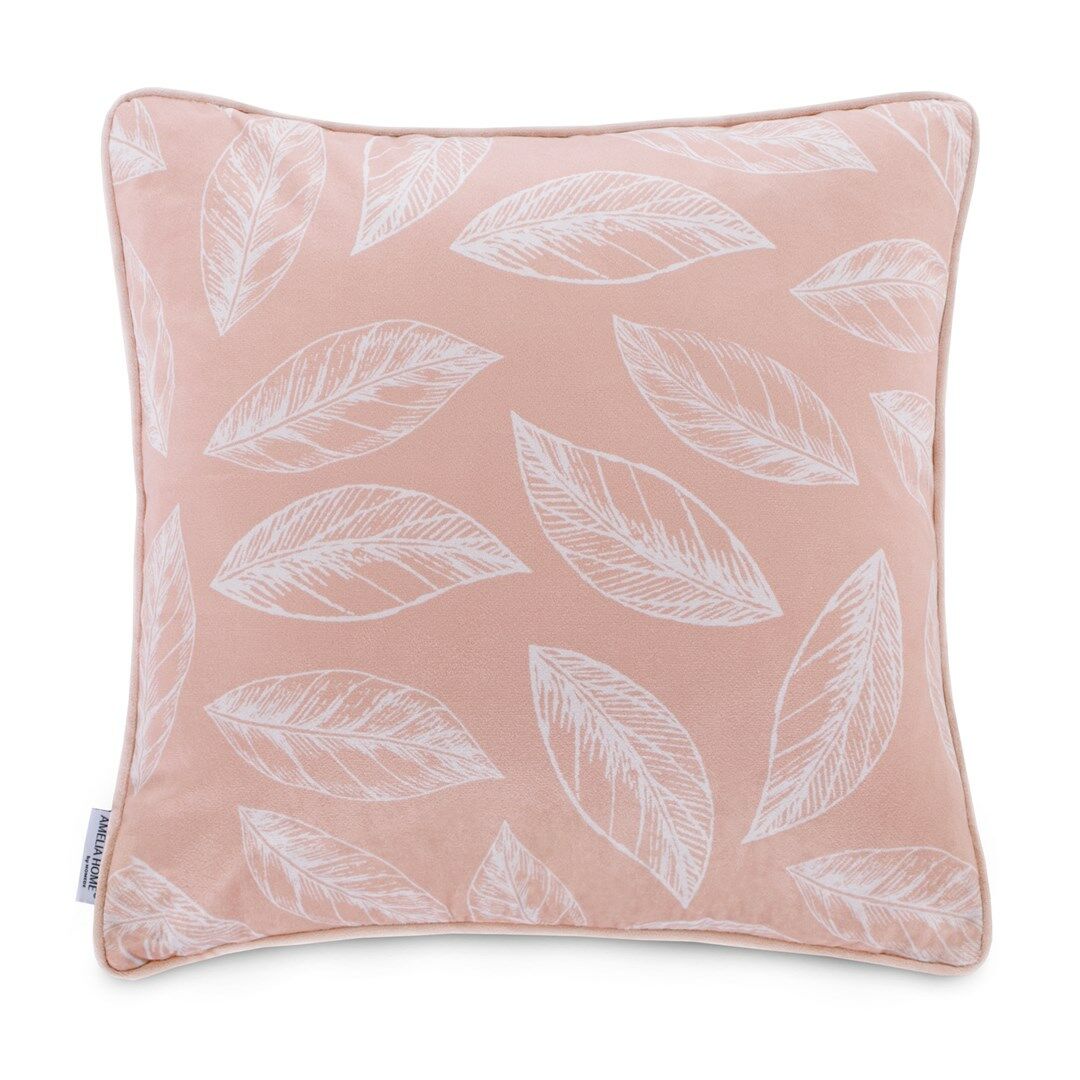 Díszpárna CALM púderrózsa nyomott bársony 45x45 45x45 ameliahome
