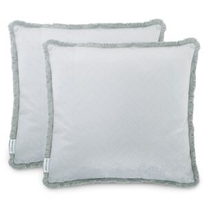 AmeliaHome Clear grauer Boho-Kissenbezug, 45x45 cm, 2er-Set - Bettwäsche