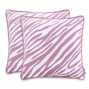 Set ukrasnih jastučnica AmeliaHome FUN s bijelim i ružičastim zebra uzorkom, 45x45 cm - Posteljina