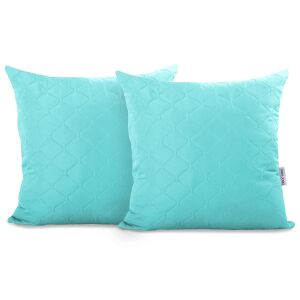 DecoKing AXEL turquoise cushion cover 40x40 cm, quilted decorative pillow - DecoKing