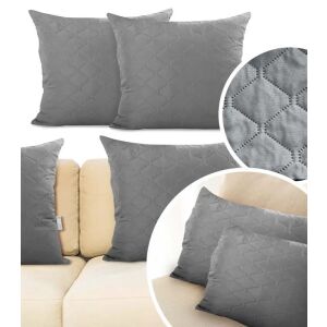 Decoking Axel szürke párnahuzatok kollázs, rombusz minta közelkép - DecoKing