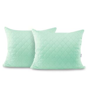 DecoKing AXEL mint green cushion cover, 50x60 cm, quilted decorative pillow - Bedding