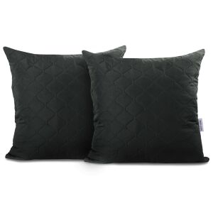 DecoKing Axel čierne obliečky na vankúše 40x40 cm, prešívané dekoratívne vankúše - Posteľná bielizeň