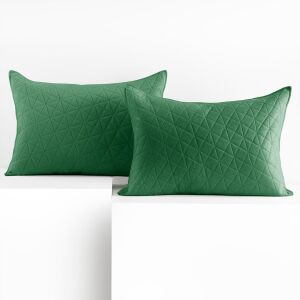 AmeliaHome Laila sklenené zelené dekoračné obliečky na vankúše 50x70 cm na bielom pozadí - AmeliaHome