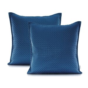 AmeliaHome CARMEN indigo blue cushion cover 50x70 cm, textured decorative pillow - Cushion cover