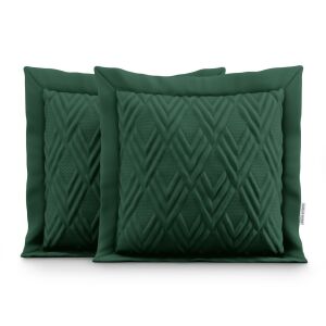 AmeliaHome Ophelia bottle green cushion cover, quilted design - Bedding