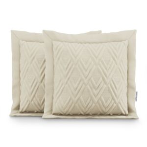 AmeliaHome Ophelia beige Zierkissenbezug, 45x45 cm, gestepptes Design - Bettwäsche