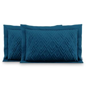 Față de pernă decorativă AmeliaHome Ophelia, turcoaz, 50x70 cm, design matlasat - Huse pentru perne decorative