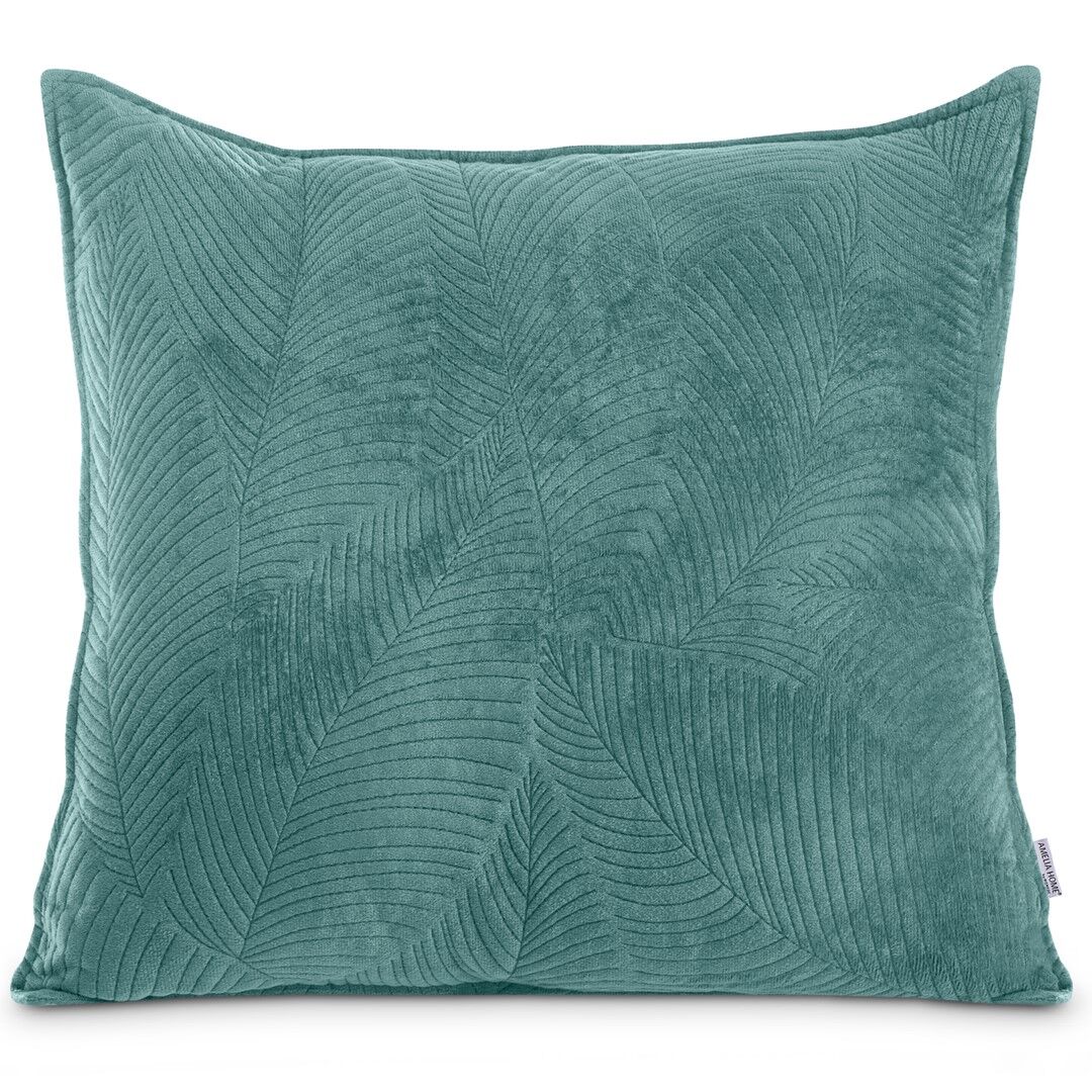 Díszpárna PALSHA türkiz hímzett modern bársony, poliészter 45x45...