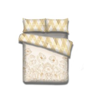 Set lenjerie de pat AmeliaHome Snuggy galben cu flori 155x220 cm, model Golden Poppy - Lenjerie de pat - tineri și adulți
