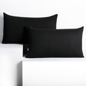 DecoKing AMBER Čierny džersejový obliečka na vankúš 50x60 cm - DecoKing