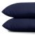 Stacked DecoKing AMBER dark blue jersey cushion covers